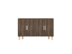 Aparador de madera "Roger" - 120 x 30 x 74 cm - Marrón