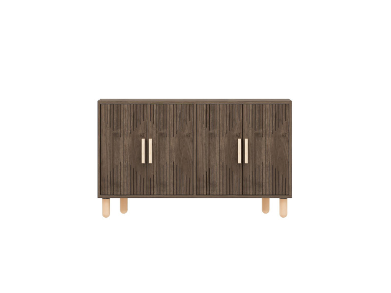 Aparador de madera "Roger" - 120 x 30 x 74 cm - Marrón