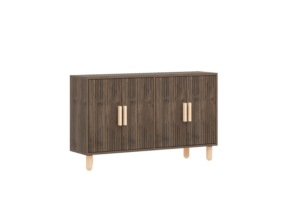 Aparador de madera "Roger" - 120 x 30 x 74 cm - Marrón