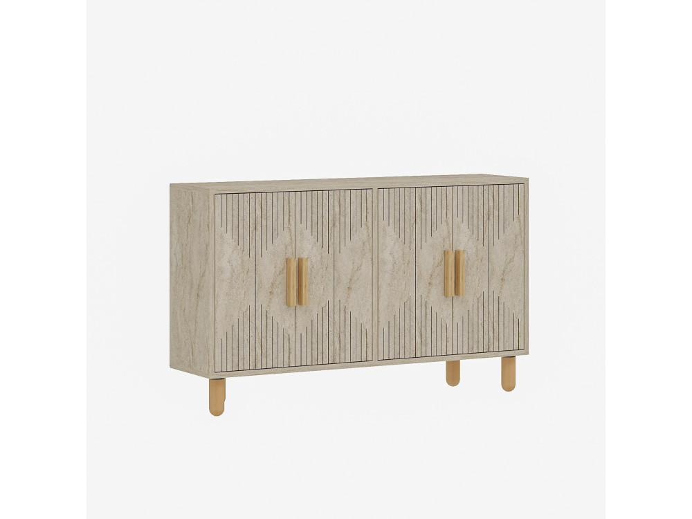 Aparador de madera "Roger" - 120 x 30 x 74 cm - Travertino