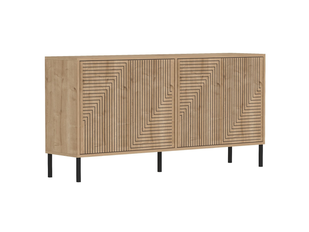 Aparador de madera "Evolet" - 150 x 36 x 75 cm - Beige