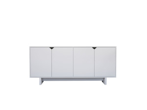 Aparador de madera "Doruk" - 180 x 40 x 81 cm - Blanco