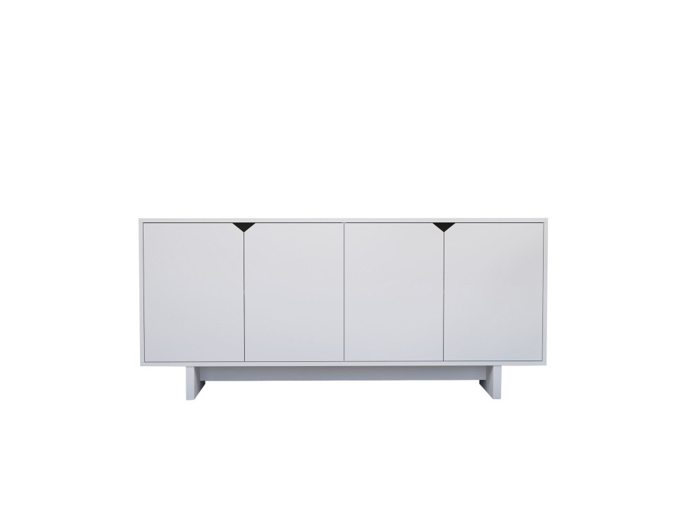 Aparador de madera "Doruk" - 180 x 40 x 81 cm - Blanco