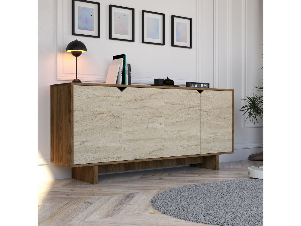 Aparador de madera «Istemi» - 180 x 40 x 81 cm - Travertino