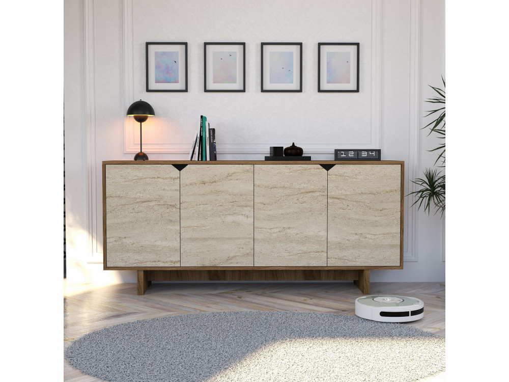 Aparador de madera «Istemi» - 180 x 40 x 81 cm - Travertino