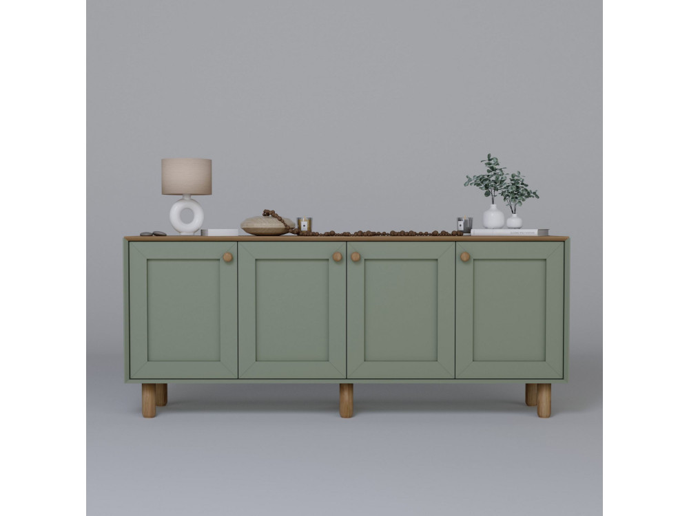 Aparador de madera "Bohem" - 180 x 40 x 75 cm - Verde