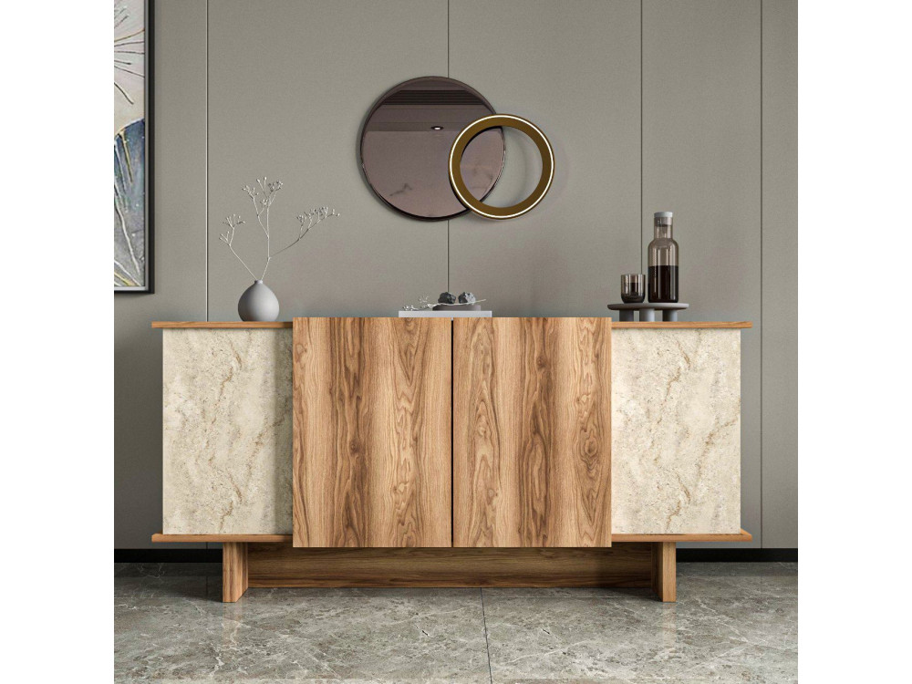 Aparador de madera "Diana" - 180 x 40 x 81 cm - Travertino