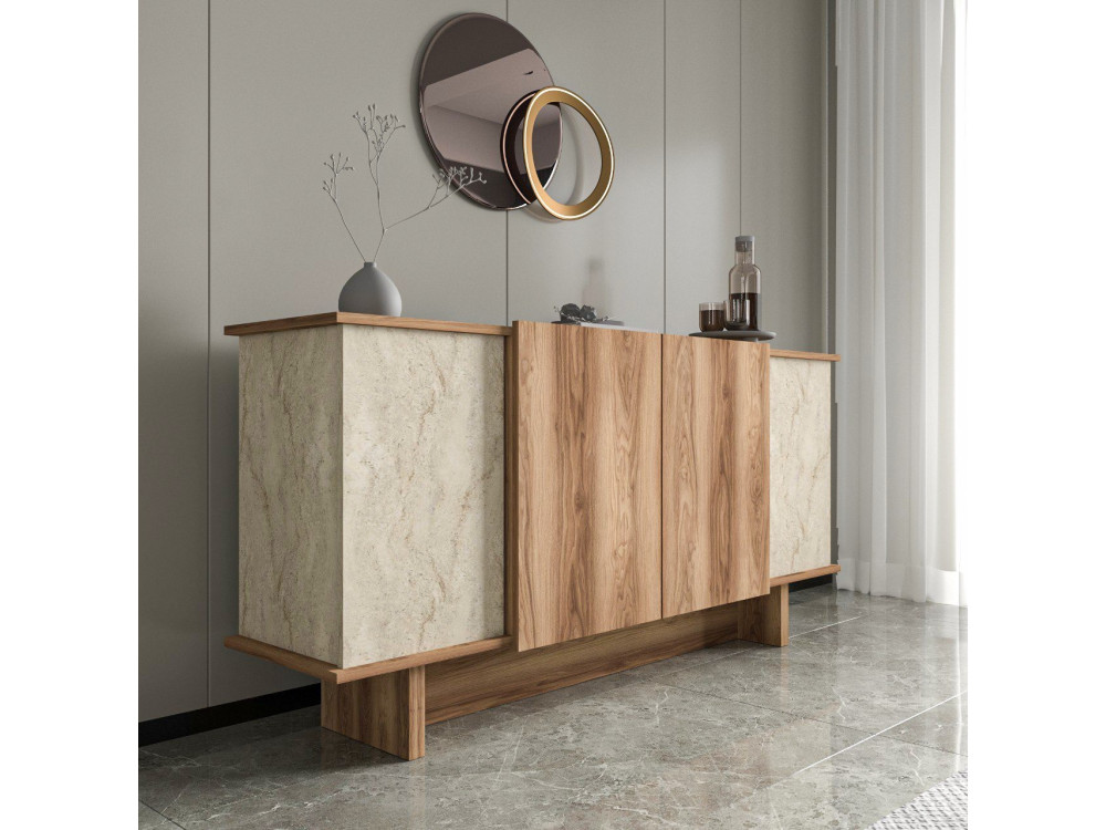 Aparador de madera "Diana" - 180 x 40 x 81 cm - Travertino