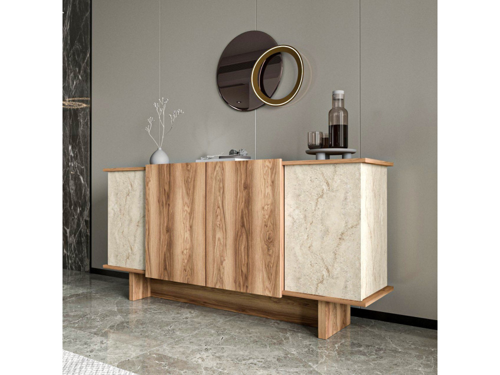Aparador de madera "Diana" - 180 x 40 x 81 cm - Travertino