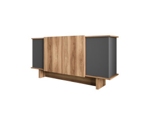 Aparador de madera "Diana" - 180 x 40 x 81 cm - Gris antracita