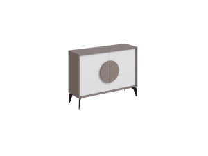 Aparador de madera "Gora" - 110 x 36 x 82 cm - Marrón moca claro