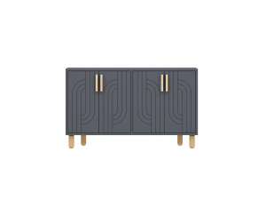 Aparador de madera "Rodney" - 120 x 30 x 74 cm - Gris antracita