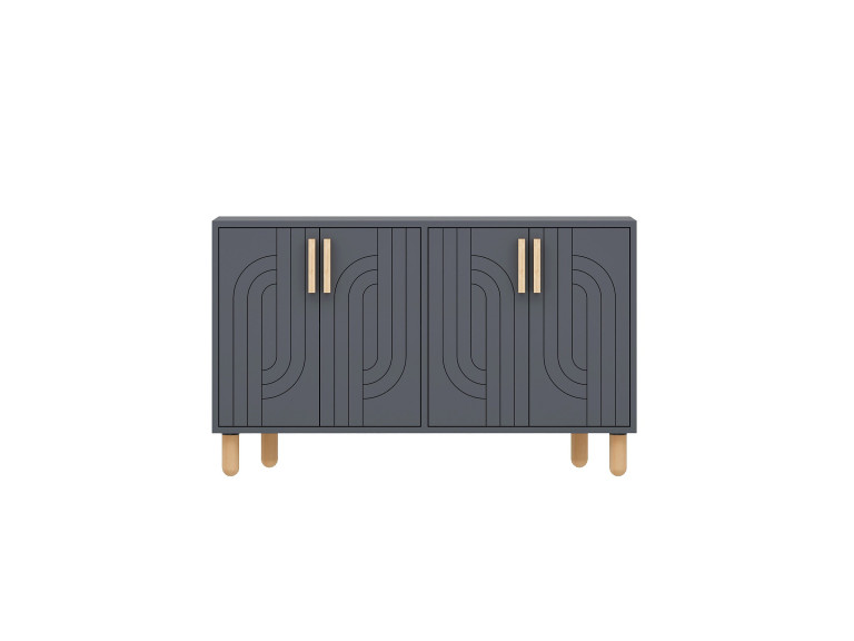 Aparador de madera "Rodney" - 120 x 30 x 74 cm - Gris antracita