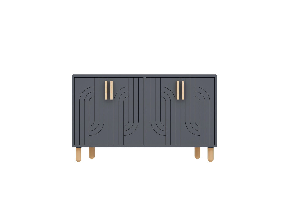 Aparador de madera "Rodney" - 120 x 30 x 74 cm - Gris antracita