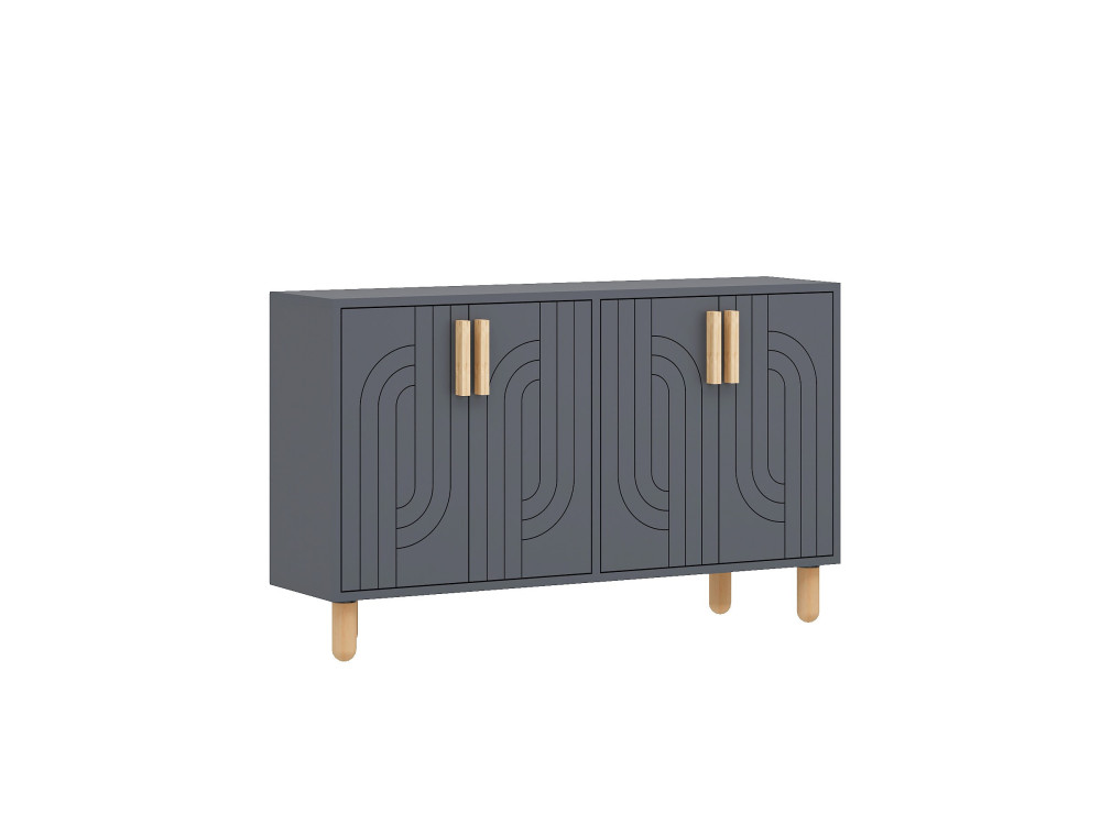 Aparador de madera "Rodney" - 120 x 30 x 74 cm - Gris antracita