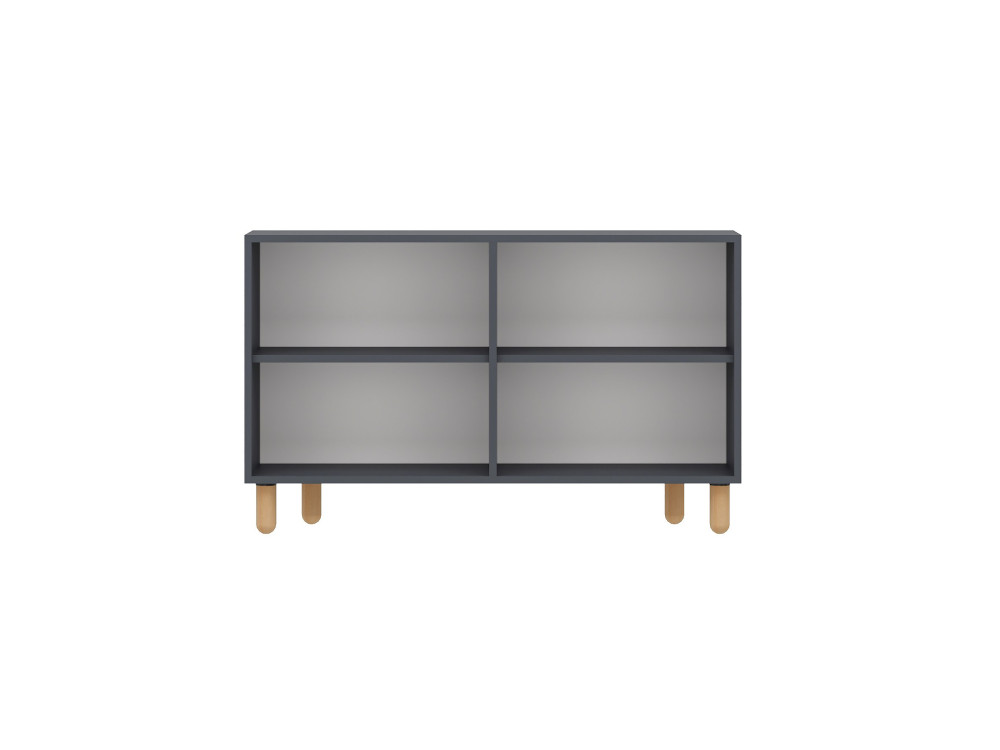 Aparador de madera "Rodney" - 120 x 30 x 74 cm - Gris antracita