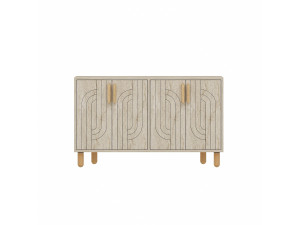 Aparador de madera "Rodney" - 120 x 30 x 74 cm - Travertino
