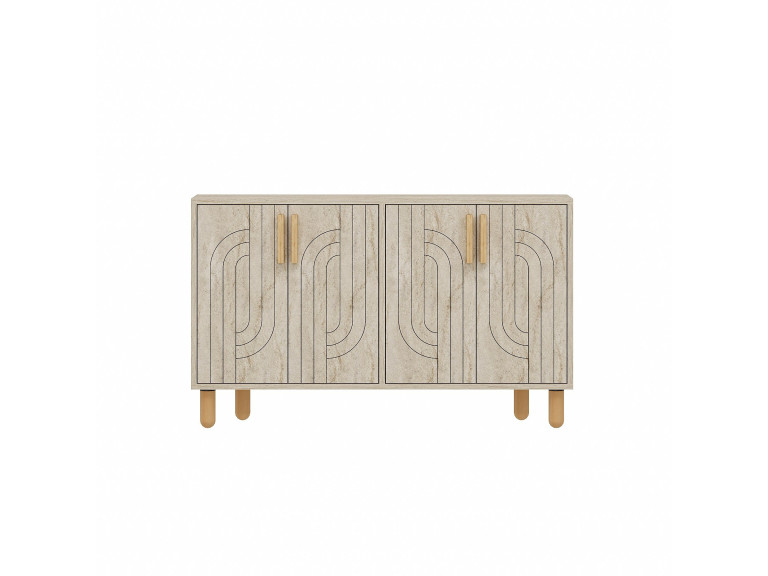 Aparador de madera "Rodney" - 120 x 30 x 74 cm - Travertino