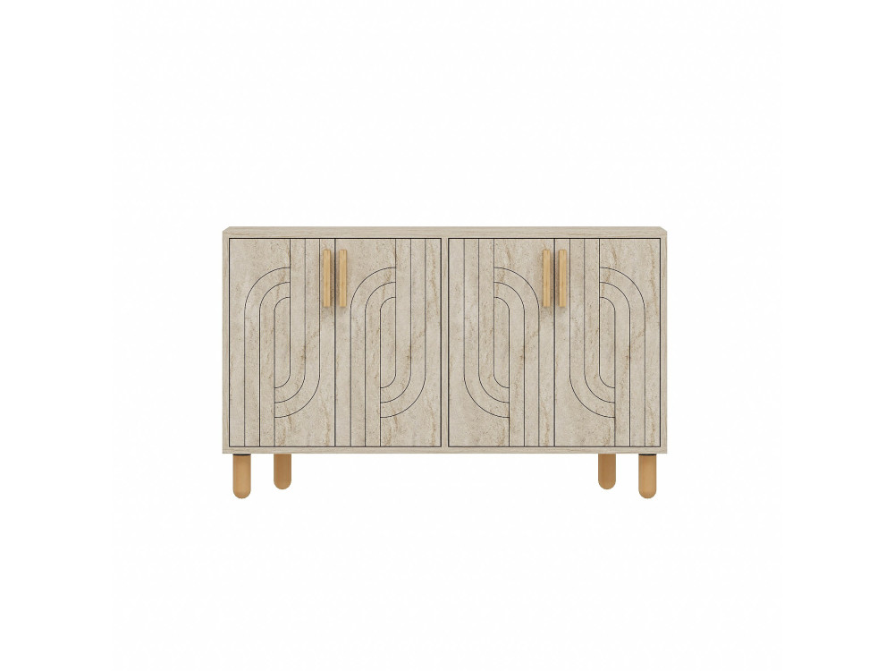 Aparador de madera "Rodney" - 120 x 30 x 74 cm - Travertino