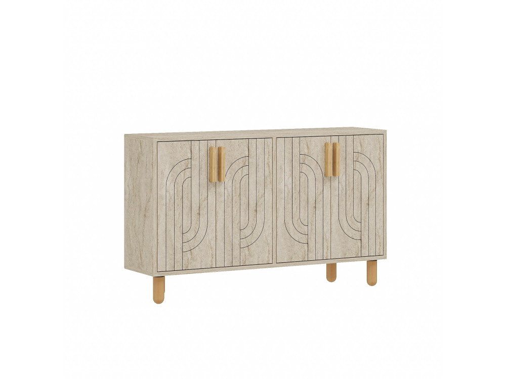 Aparador de madera "Rodney" - 120 x 30 x 74 cm - Travertino
