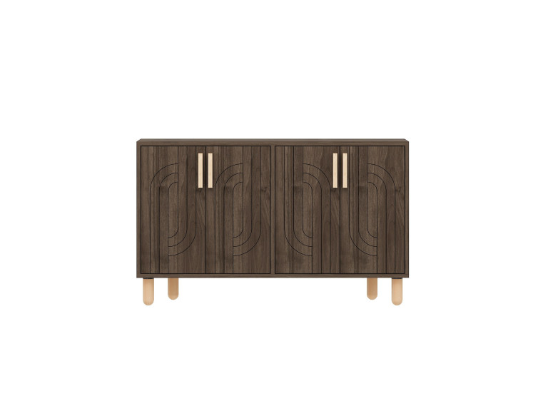 Aparador de madera "Rodney" - 120 x 30 x 74 cm - Marrón