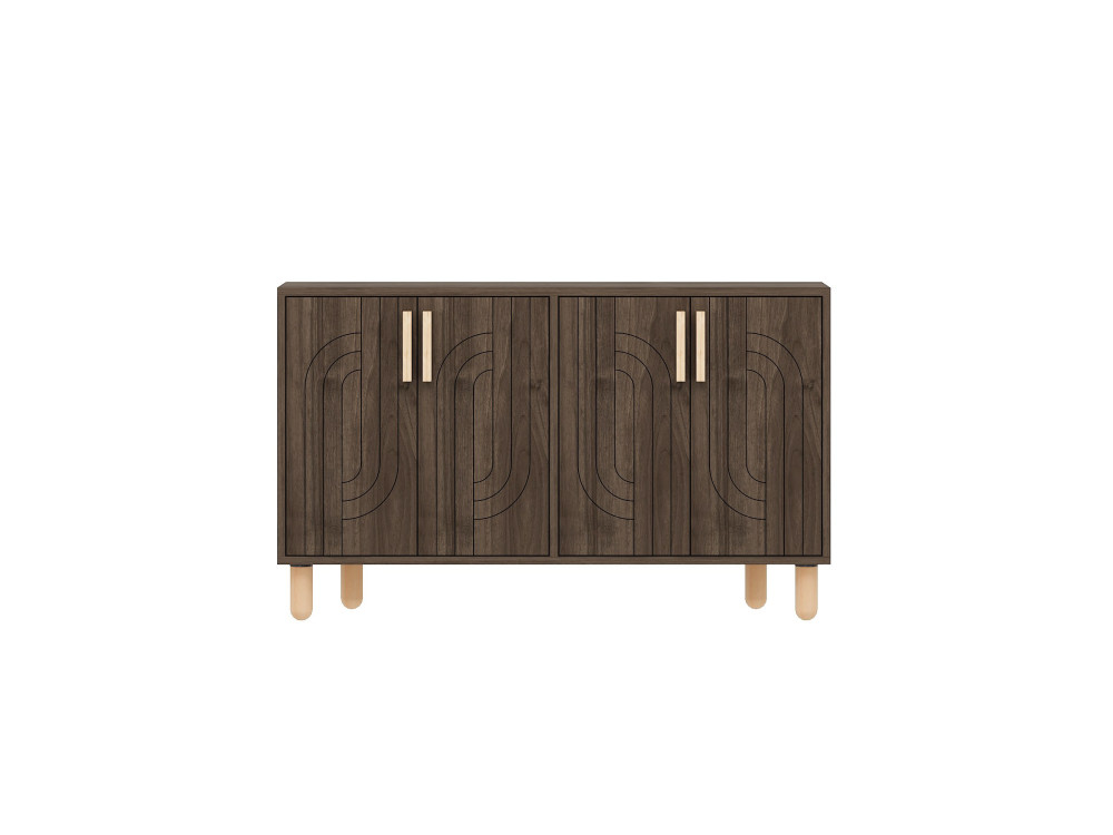 Aparador de madera "Rodney" - 120 x 30 x 74 cm - Marrón