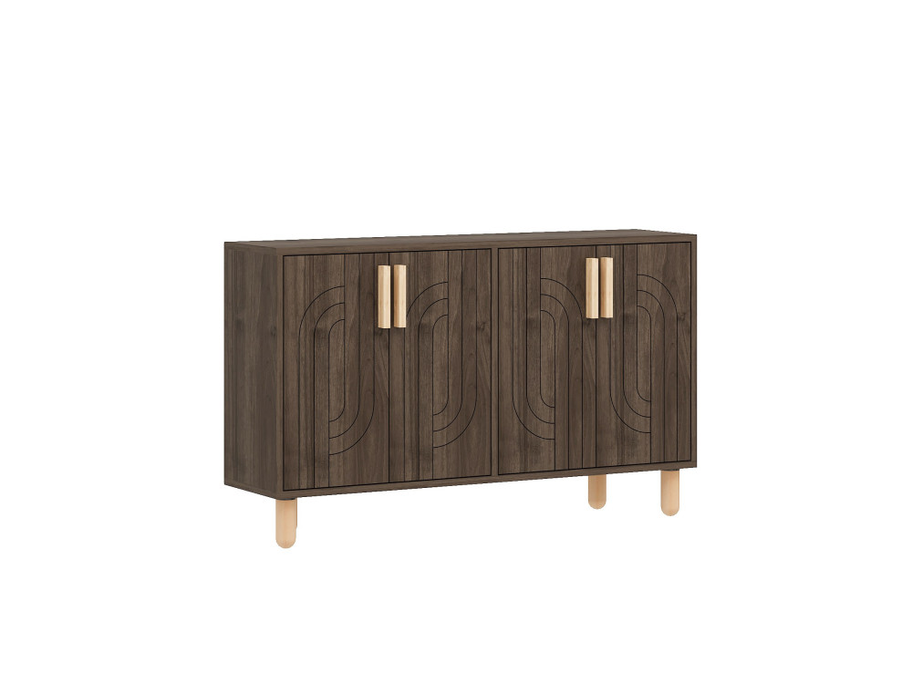 Aparador de madera "Rodney" - 120 x 30 x 74 cm - Marrón