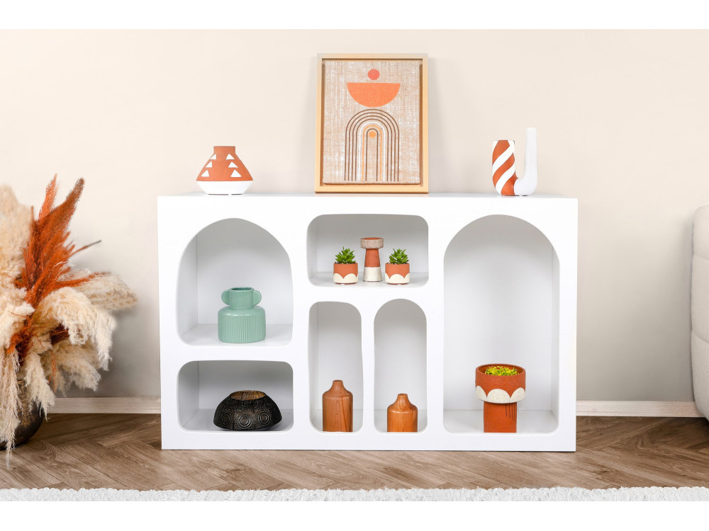 Aparador de madera "Liva" - 120 x 37 x 74 cm - Blanco