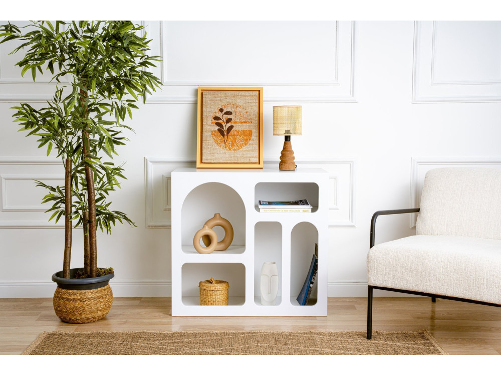 Aparador de madera "Lessa" - 80 x 37 x 74 cm - Blanco