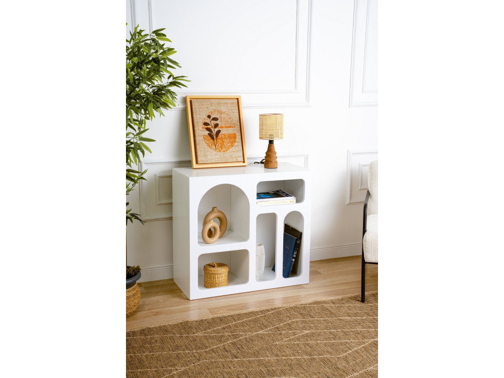 Aparador de madera "Lessa" - 80 x 37 x 74 cm - Blanco