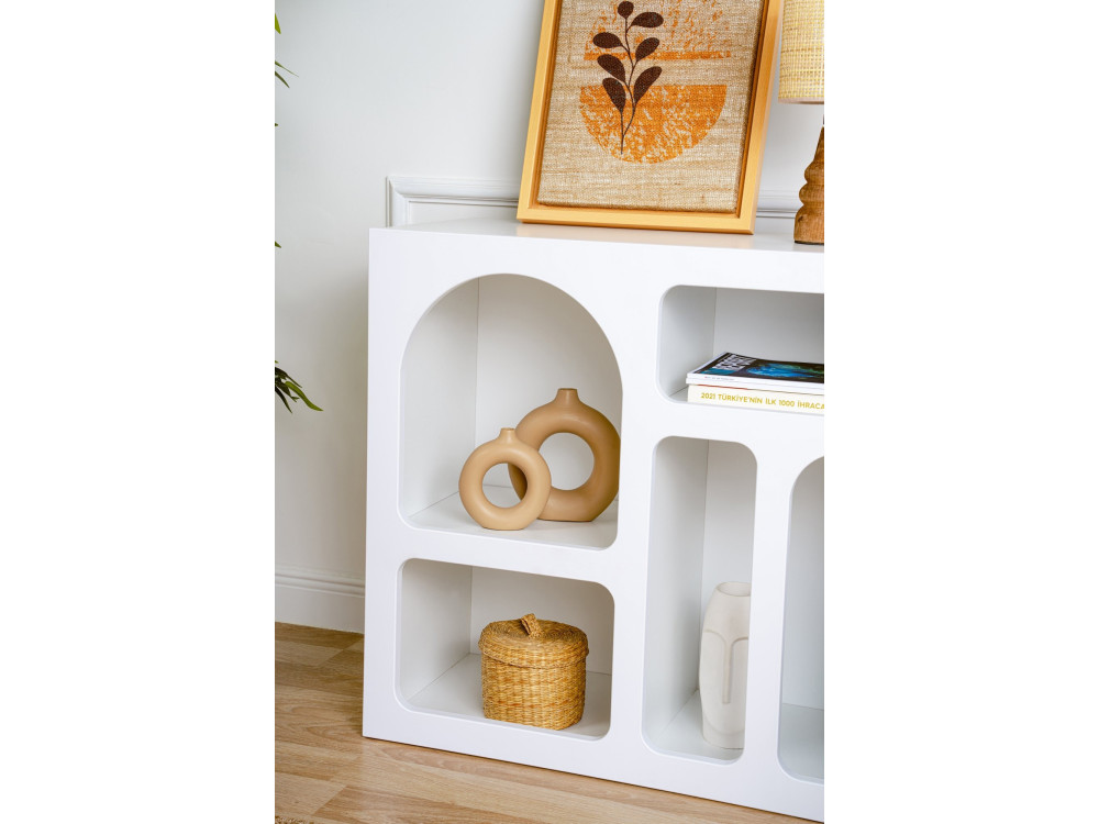 Aparador de madera "Lessa" - 80 x 37 x 74 cm - Blanco
