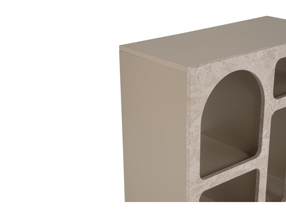 Aparador de madera "Lessa" - 80 x 37 x 74 cm - Travertino