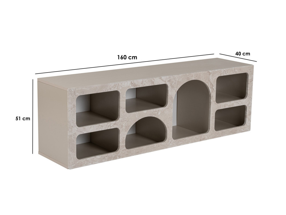 Aparador de madera "Ferlis" - 160 x 40 x 51 cm - Travertino
