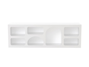 Aparador de madera "Ferlis" - 160 x 40 x 51 cm - Blanco
