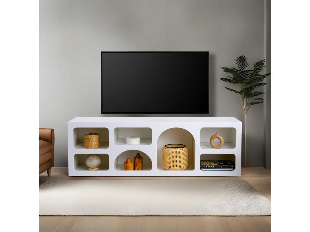 Aparador de madera "Ferlis" - 160 x 40 x 51 cm - Blanco