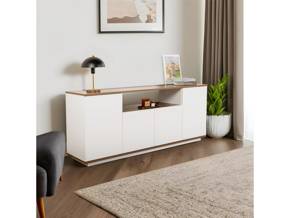 Aparador de madera "Arista" - 180 x 44 x 75 cm - Blanco