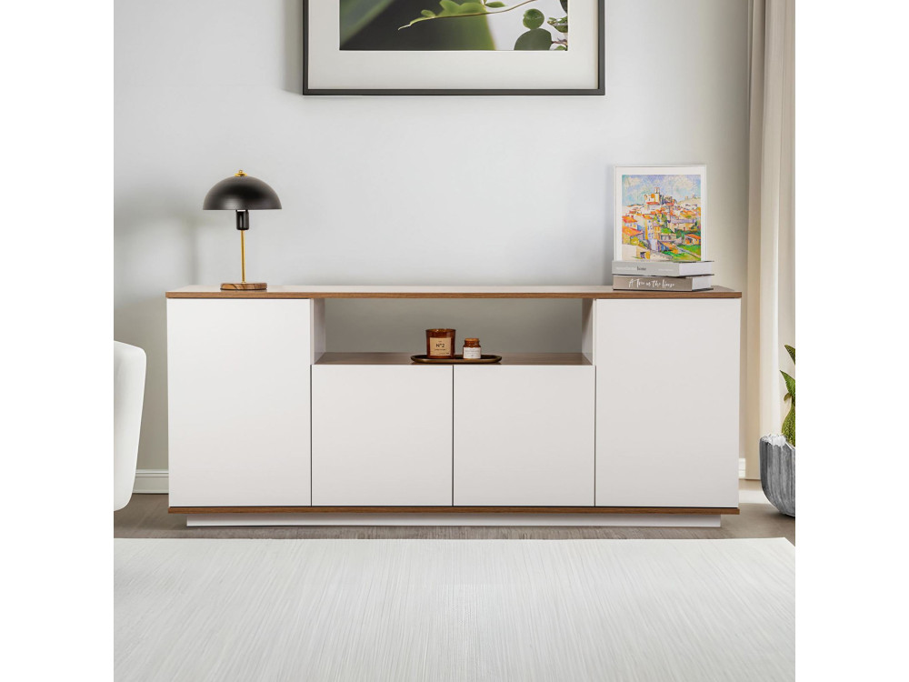 Aparador de madera "Arista" - 180 x 44 x 75 cm - Blanco