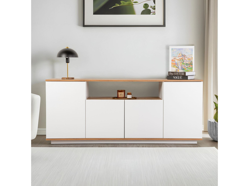 Aparador de madera "Arista" - 180 x 44 x 75 cm - Blanco