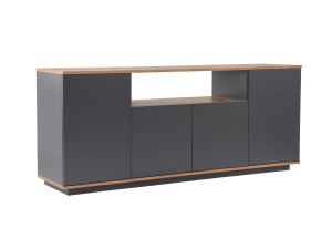 Aparador de madera "Arista" - 180 x 44 x 75 cm - Gris antracita
