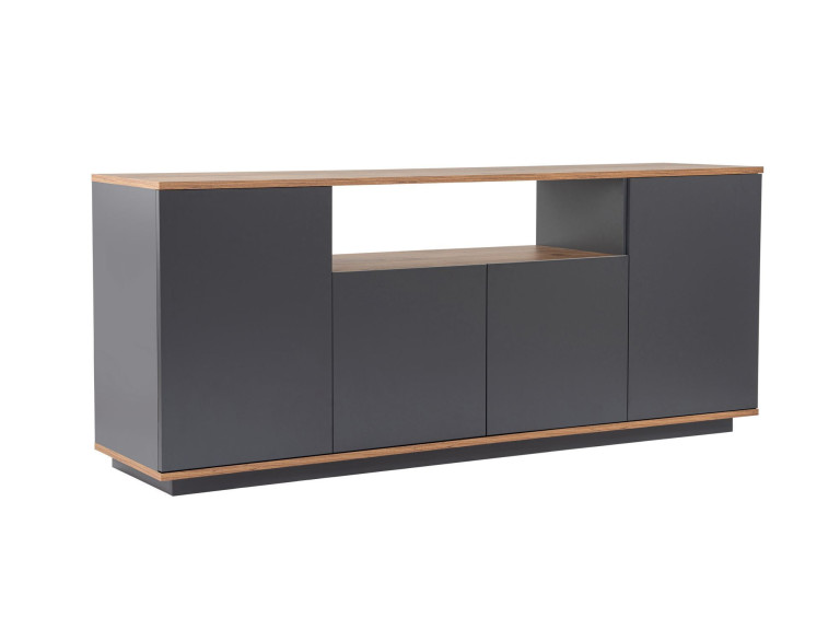 Aparador de madera "Arista" - 180 x 44 x 75 cm - Gris antracita
