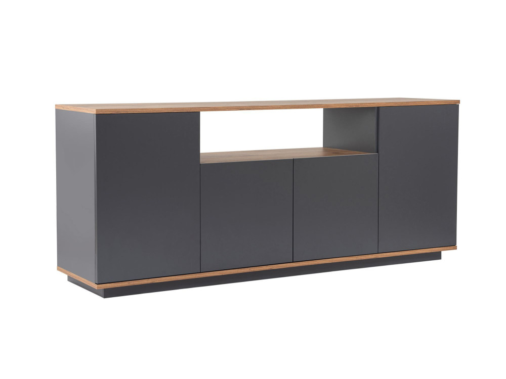 Aparador de madera "Arista" - 180 x 44 x 75 cm - Gris antracita