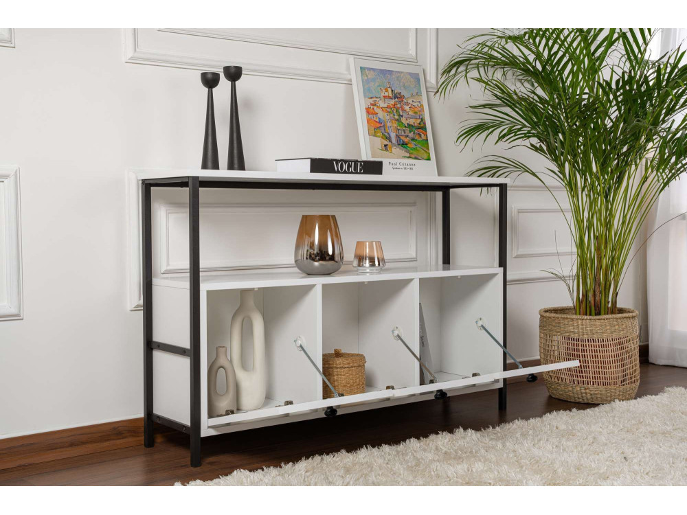 Aparador de madera "Solace" - 120 x 30 x 77 cm - Blanco