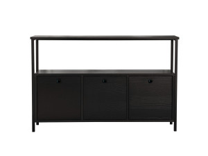 Aparador de madera "Solace" - 120 x 30 x 77 cm - Negro