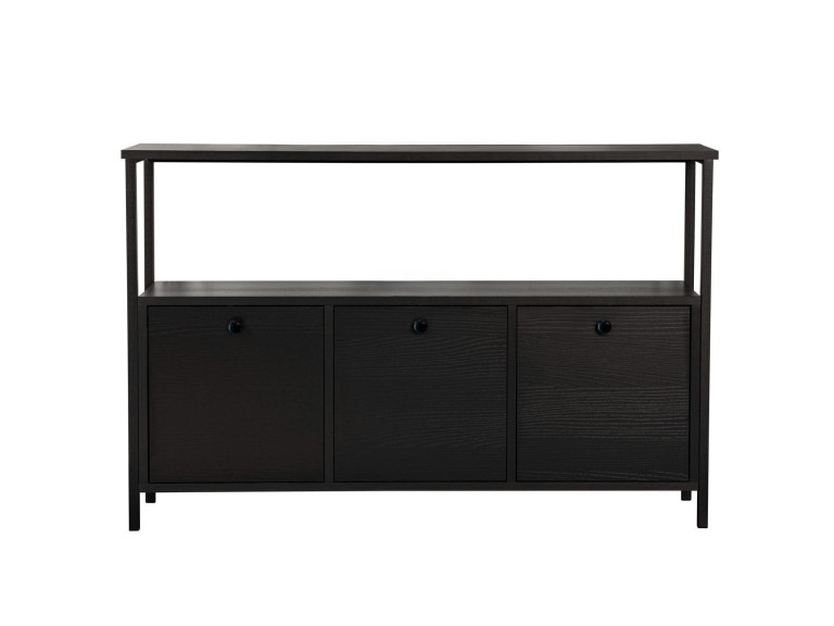 Aparador de madera "Solace" - 120 x 30 x 77 cm - Negro