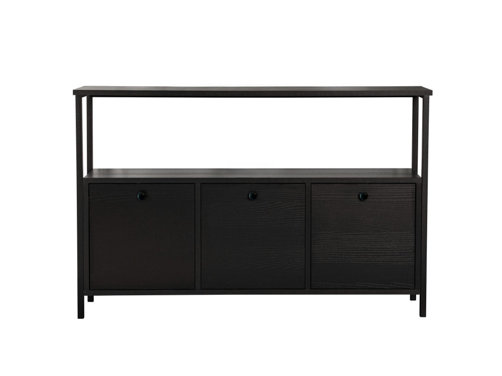 Aparador de madera "Solace" - 120 x 30 x 77 cm - Negro