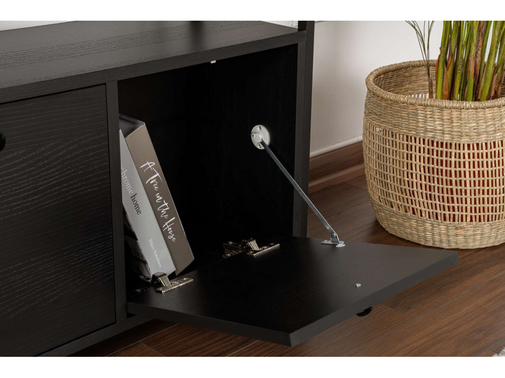 Aparador de madera "Solace" - 120 x 30 x 77 cm - Negro