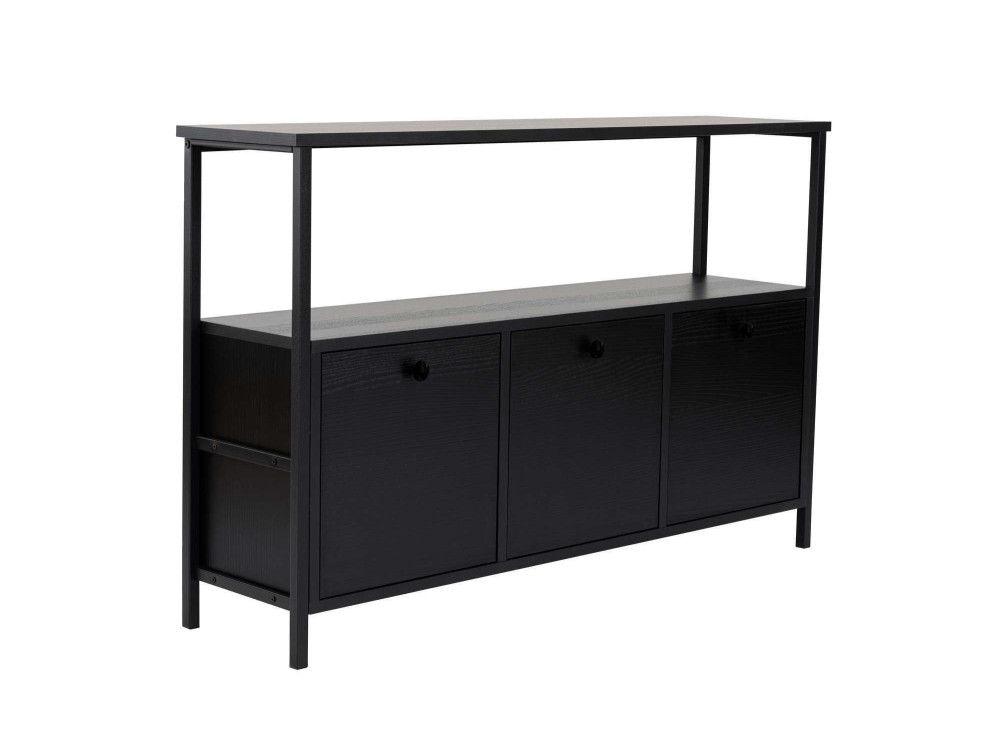 Aparador de madera "Solace" - 120 x 30 x 77 cm - Negro