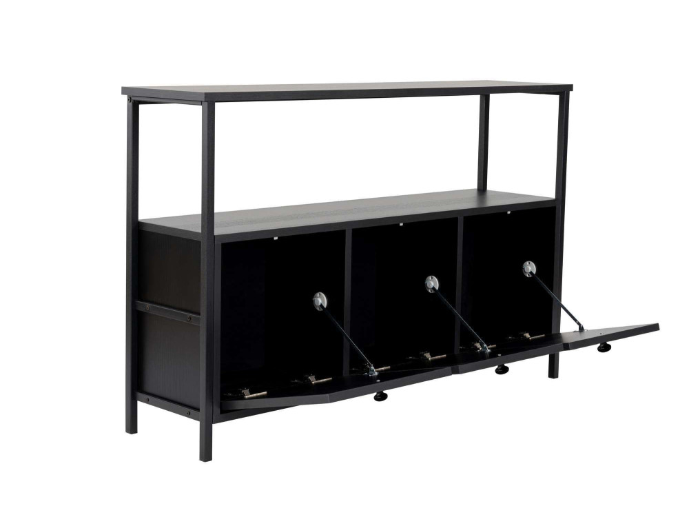 Aparador de madera "Solace" - 120 x 30 x 77 cm - Negro