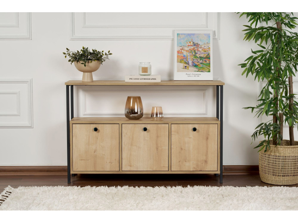 Aparador de madera "Solace" - 120 x 30 x 77 cm - Beige