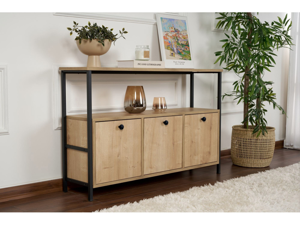 Aparador de madera "Solace" - 120 x 30 x 77 cm - Beige